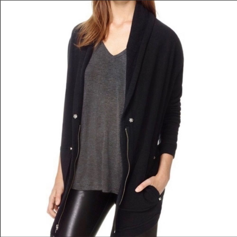 Aritzia Wilfred Roussea Zip Up Cardigan Sweater Ivory Cream Shawl Collar - Picture 3 of 16